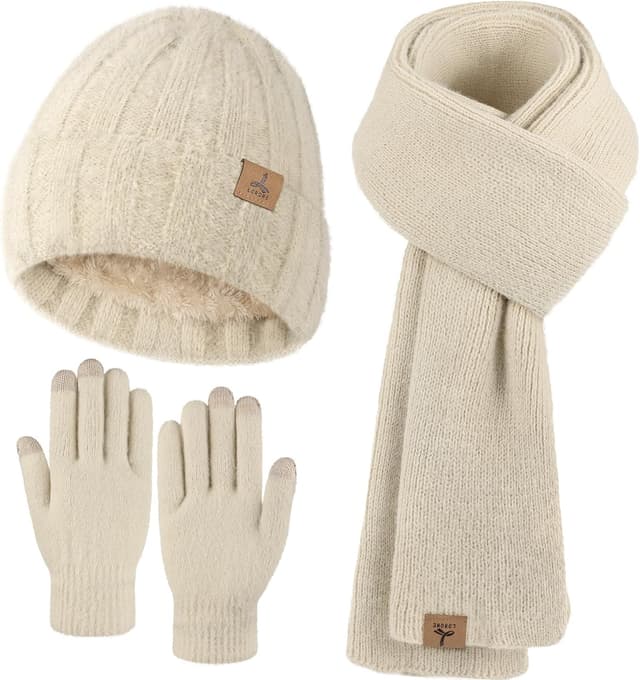 Detalle de Winter Beanie Hat Scarf Gloves Set 🧣