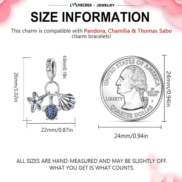 Detalle 2 de 925 Sterling Silber Charms für Europaarmbänder