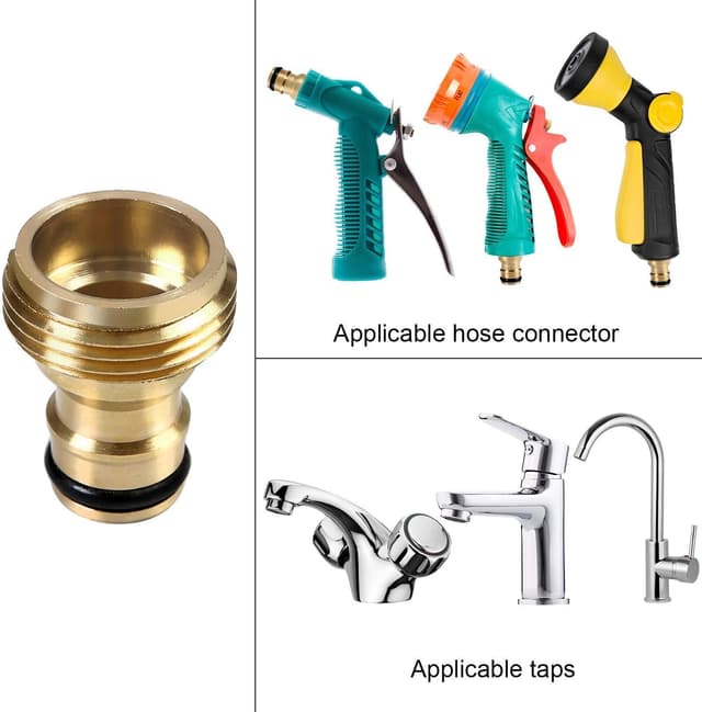 Detalle 2 de Hydrogarden brass quick garden hose connector set (3/4" BSP) – male & female quick end fittings