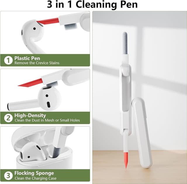 Detalle 2 de KOKOKA AirPods 4 Silicone Case Cover with Cleaner Kit (Grass Green)