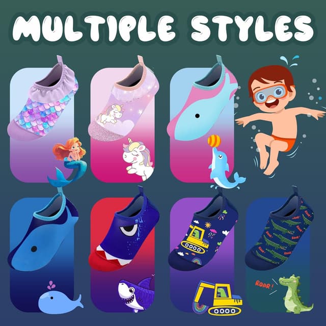 Detalle de Kids Swim Water Shoes – breathable aqua socks for boys, girls, toddlers and babies (quick-dry, non-slip)