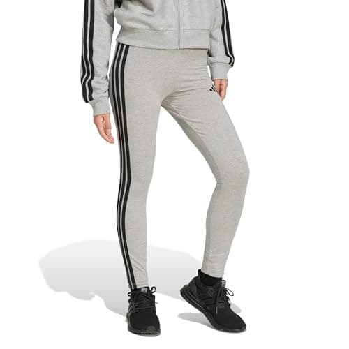 Detalle de adidas Essentials 3‑Stripes Cotton Leggings XS gris/negro