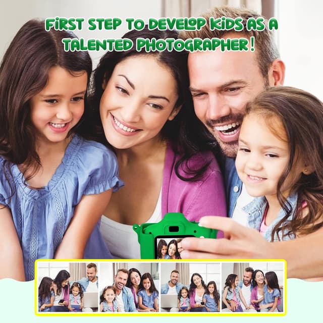 Detalle de ASTGMI Kinderkamera mit 2,0" Display, Digitalkamera für Kinder ab ca. 3 Jahren – grün