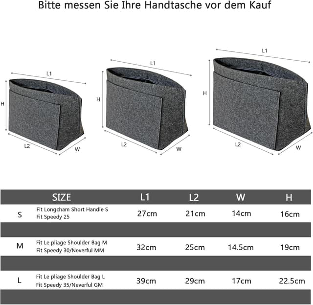 Thumbnail 5 de DongMaple Filz Taschen Organizer Grau L