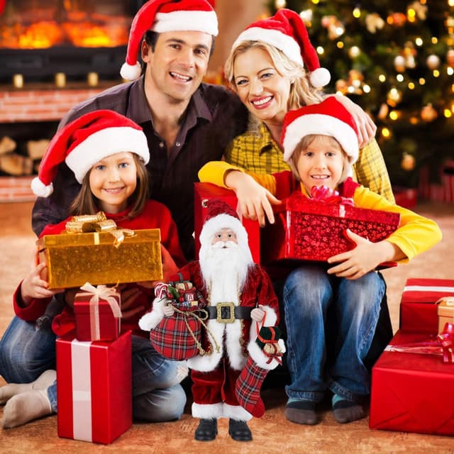 Thumbnail 6 de Figurine de Père Noël Uten debout rouge, décoration festive 43 cm