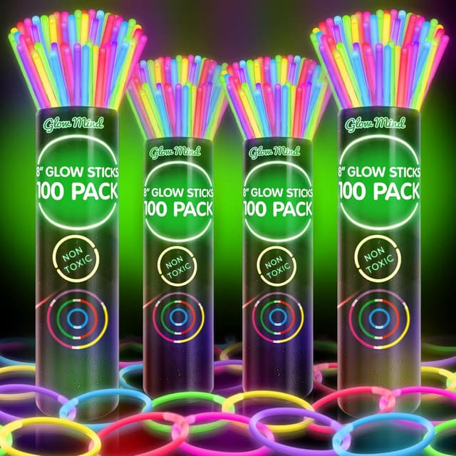 Detalle de 400 Ultra Bright Glow Sticks 8" 🎉
