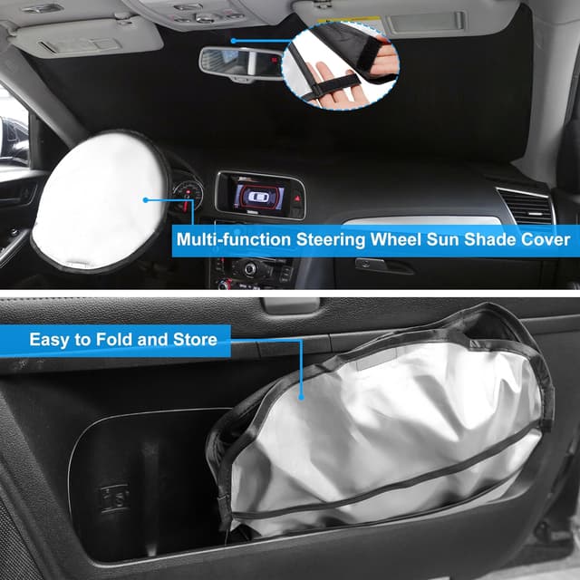Detalle 2 de LHFLIVE Windshield Sun Shade for Honda CR-V (2017–2022) — Custom-Fit Heat & UV Protection