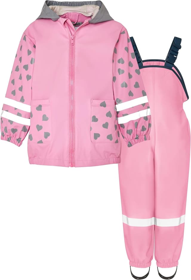 Detalle de Playshoes Unisex Kinder Regen-Set Regenlatzhose Regenanzug (2er Pack) – wind- und wasserdicht fürs Draußenspiel