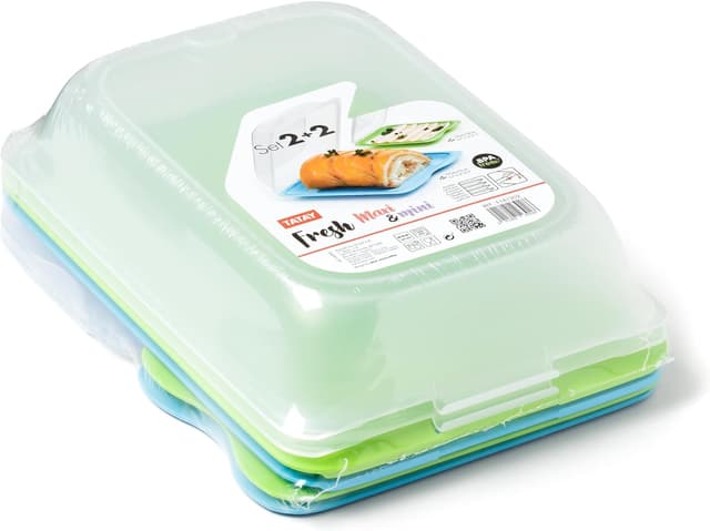 Thumbnail 1 de TATAY Boîtes charcuterie Fresh, set de 4, bleu et lime ⏳