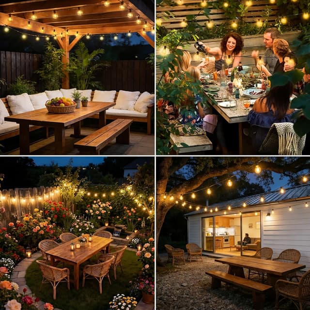 Thumbnail 6 de btfarm Solar Lichterkette außen mit Fernbedienung (8 m, 10+1 LEDs, G40, warmweiß, 8 Modi)