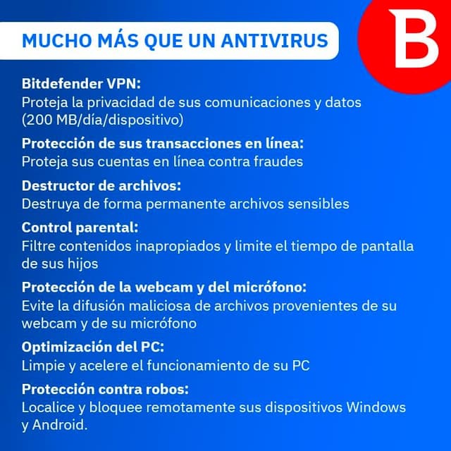 Thumbnail 2 de Bitdefender Total Security 2025 | Protección Total para 5 Dispositivos 🛡