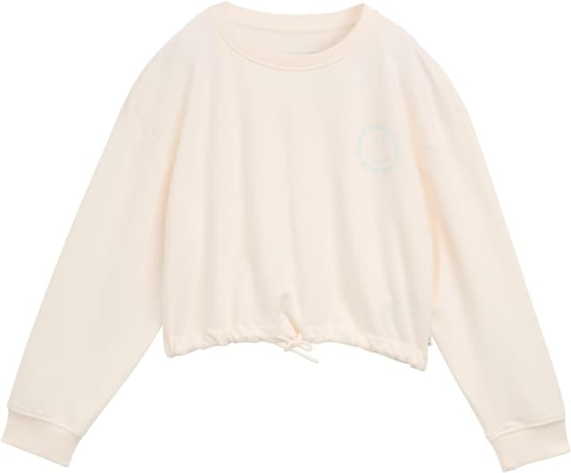 Detalle 2 de TOM TAILOR 1046065 felpa basic cropped per bambine e ragazze con coulisse e stampa sul petto