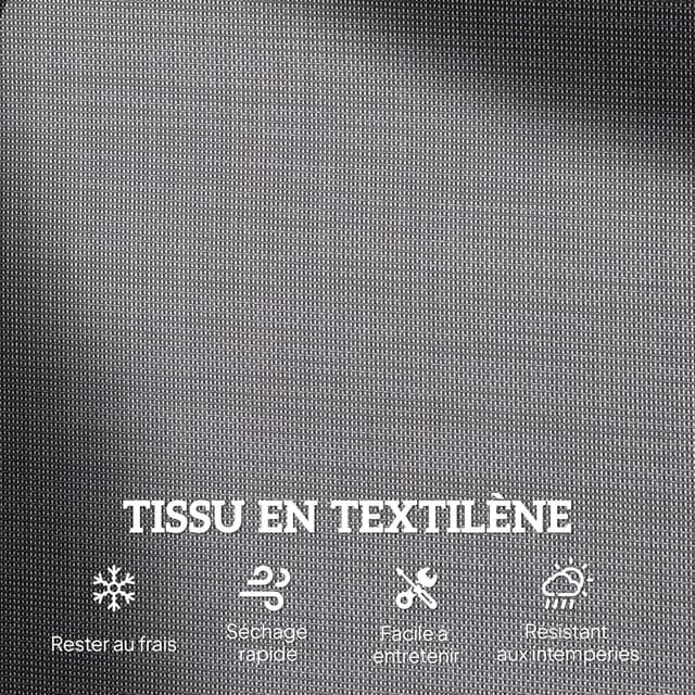 Detalle 2 de Outsunny Banc à bascule de jardin 2 places design contemporain grand confort avec accoudoirs gris