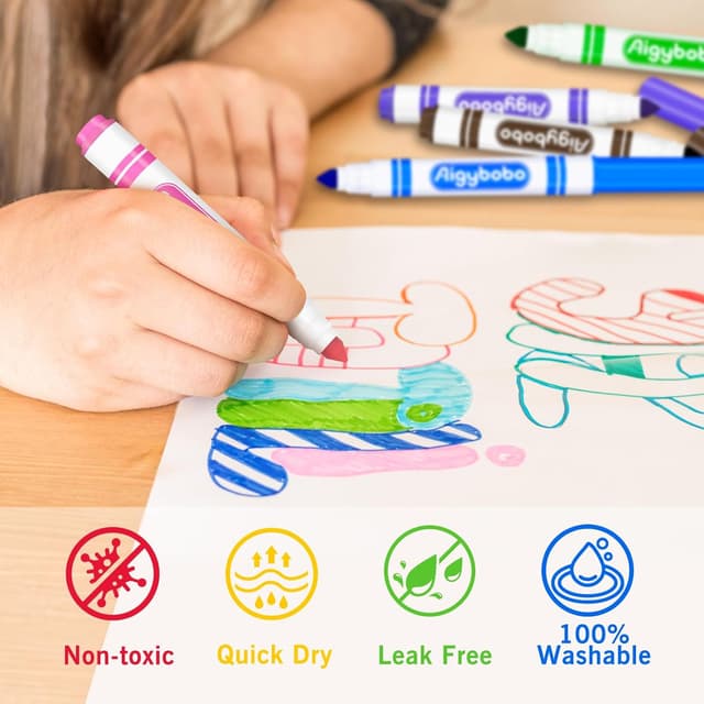 Thumbnail 3 de Aigybobo 200 Count Washable Markers Bulk