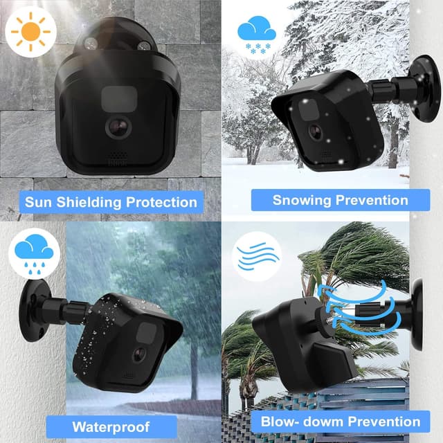Detalle de Blink Outdoor Camera Wall Mount Bracket (2 Pack) with Weatherproof Protective Cover Case and 360° Adjustable Mount