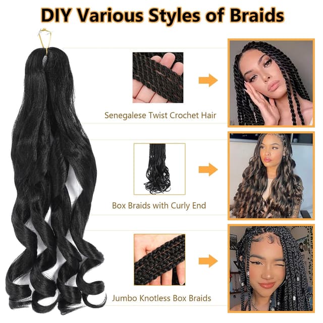 Thumbnail 2 de French Curl Braiding Hair 56 cm 1B