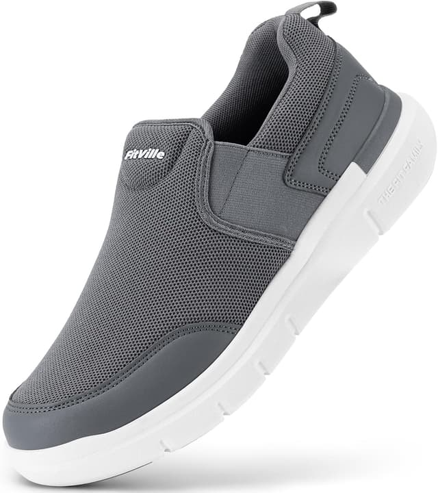 Detalle de FitVille Scarpe da Uomo Slip-on per Camminata antiscivolo, comode e traspiranti