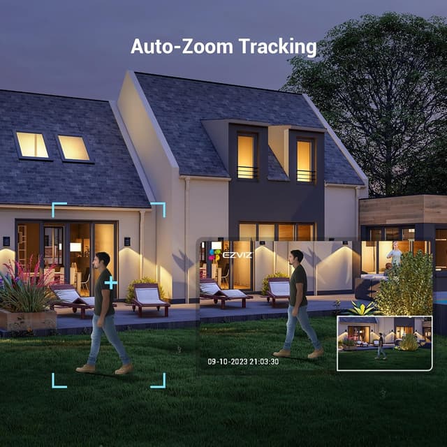 Detalle de EZVIZ C8c 3K (5MP) Pan&Tilt WLAN-Überwachungskameras außen, 360° PTZ – 2er-Set mit Personen-/Fahrzeugerkennung