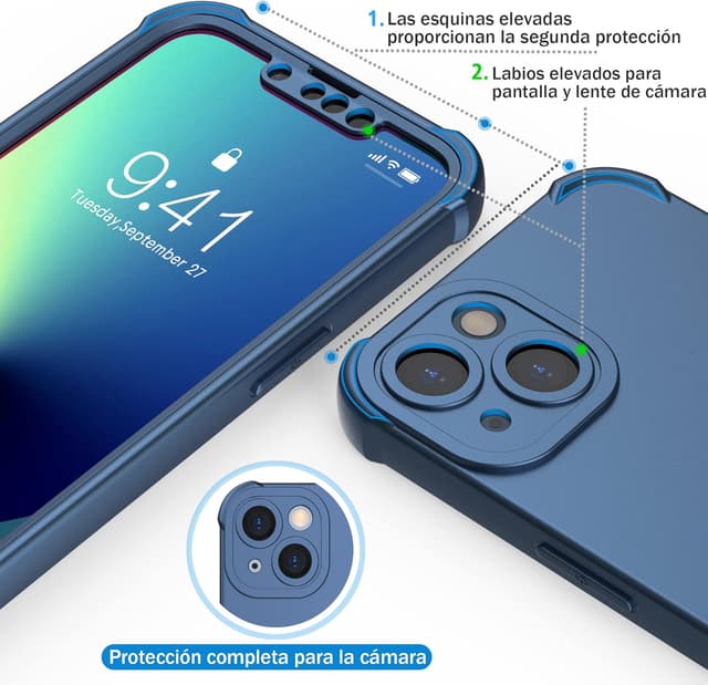 Thumbnail 2 de ORETECH iPhone 13 Funda 4-in-1 🛡️ Azul