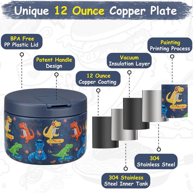 Thumbnail 3 de Pawtong 12oz Insulated Food Jar for Kids 🍱