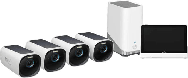 Detalle de eufy eufyCam 3 3er-Pack mit Smart Display E10 8-Zoll
