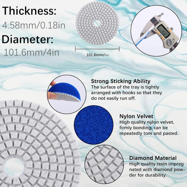 Thumbnail 1 de 11PCS Diamond Polishing Pads Kit 4 inch