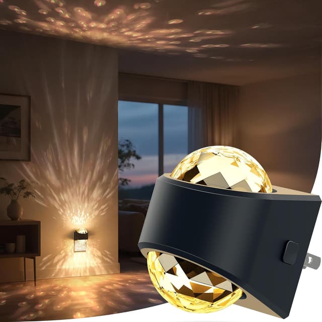 Detalle de Briignite Night Light Plug-in Projector (LED) with Dual Up & Down Galaxy Glow, Dimmable Warm White (3000K)
