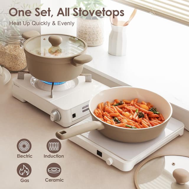 Thumbnail 4 de SENSARTE Ceramic Nonstick Cookware Set 17pc