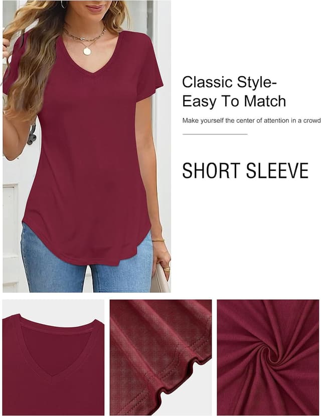 Detalle 2 de Florboom V-Ausschnitt Shirt Sommer Basic