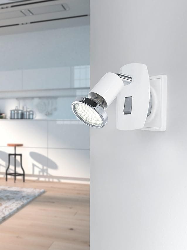 Detalle de Eglo Spot de enchufe mini GU10, blanco y cromo