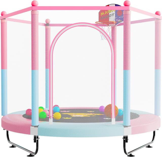 Imagen de VGMiu 60" Trampoline for Kids 5 FT with Hoop en OfertitasTOP
