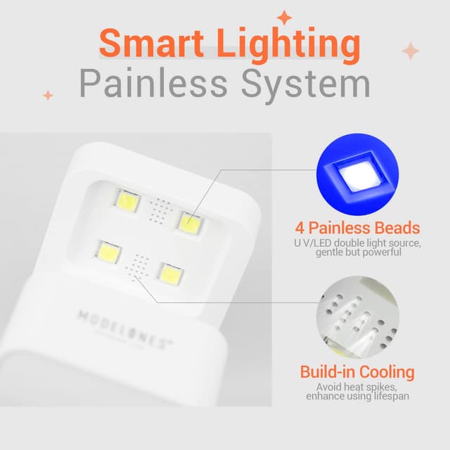 Detalle de modelones Mini UV Light for Gel Nails (2 Timer Modes, USB Portable LED Lamp)