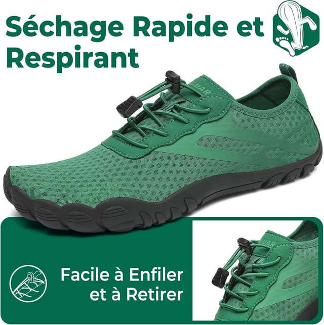 Detalle de SAGUARO Chaussures aquatiques barefoot à séchage rapide avec semelle antidérapante — GR. 36 à 48