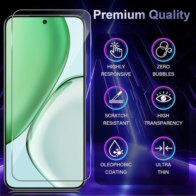 Detalle 2 de Mayfun Schutzfolie für Honor Magic 8 Lite / Magic8 Lite 5G – 2x Displayschutz + 2x Kameraschutz, 9H Panzer-Glas-Folie