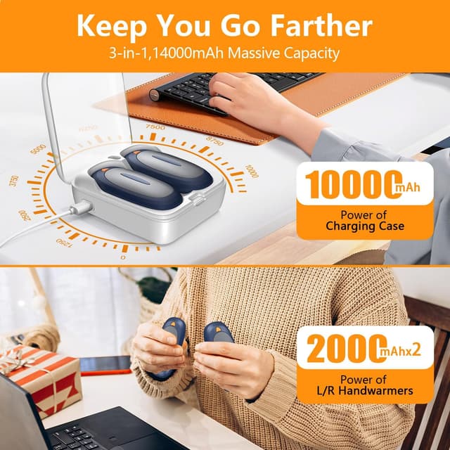 Thumbnail 1 de Chauffe-main rechargeable lot de 2, 4000 mAh ⚡