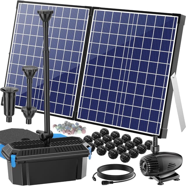 Detalle de Biling 50W Solar Pond Filter Kit (2100L/h) for up to 4000L ponds with 3 nozzles