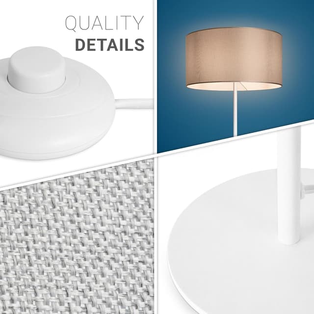 Detalle 2 de Paco Home Stehlampe mit Stoffschirm E27