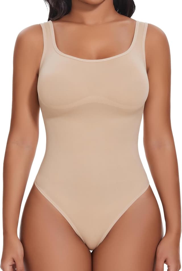 Detalle de Joyshaper Shapewear Damen Tank-Body mit Tanga & Bauchweg-Kompression