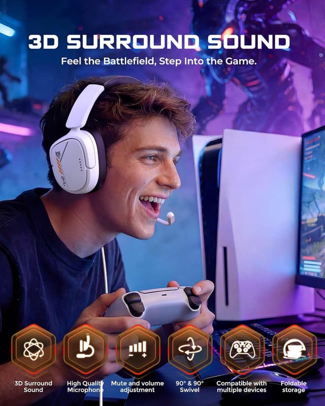 Detalle 2 de NUBWO HG04L Gaming Headset 250g