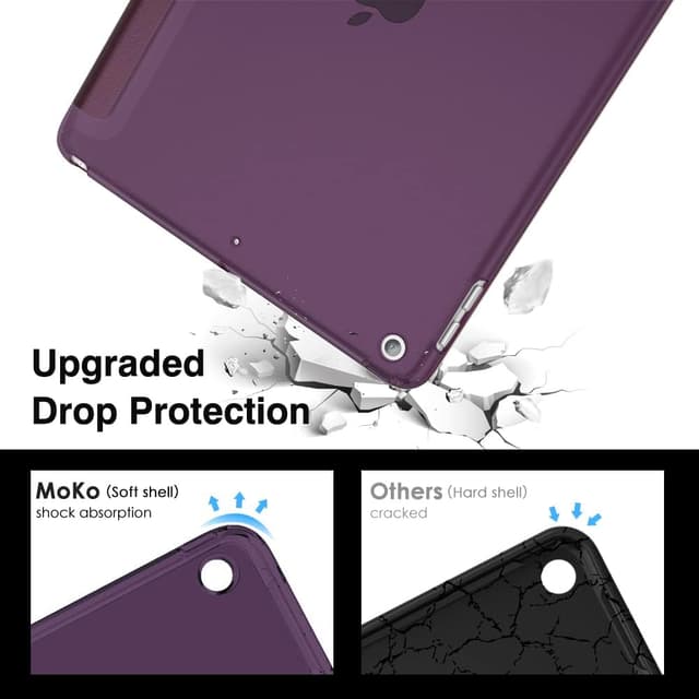 Detalle de MoKo case for iPad 9th/8th/7th Gen 10.2-inch (Deep Purple) with stand and auto wake/sleep