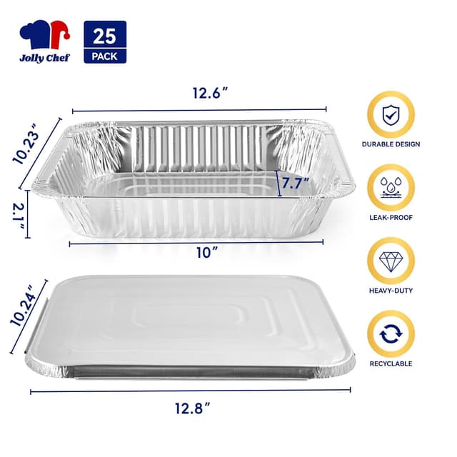 Detalle 2 de JOLLY CHEF 9x13 Aluminum Pans with Lids