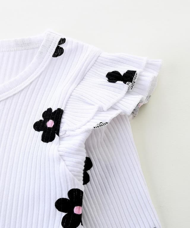 Detalle 2 de Fullfamous 3pc Baby Girl Romper Set 0-18M 👶