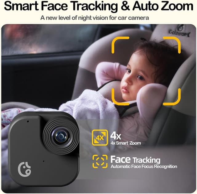 Detalle de Ellie Baby Pro Ellie Baby Car Monitor: 2K UHD backseat monitor with colour night vision & face tracking