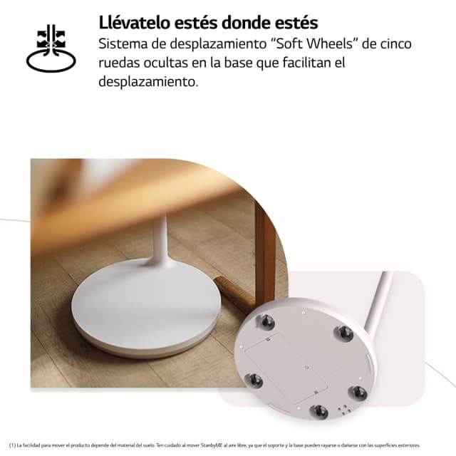 Detalle de LG StanbyME 27ART10AKPL Smart TV LED portátil táctil (reacondicionado Grado D)