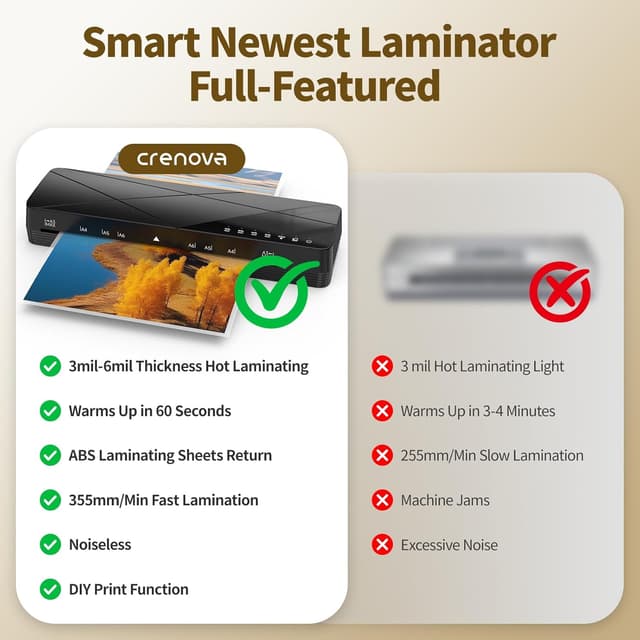 Detalle de Crenova A3 laminator machine for A3, 60s warm-up