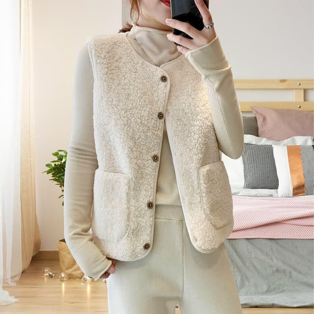 Detalle 2 de beifon Teddy Fleece Weste Damen S/M