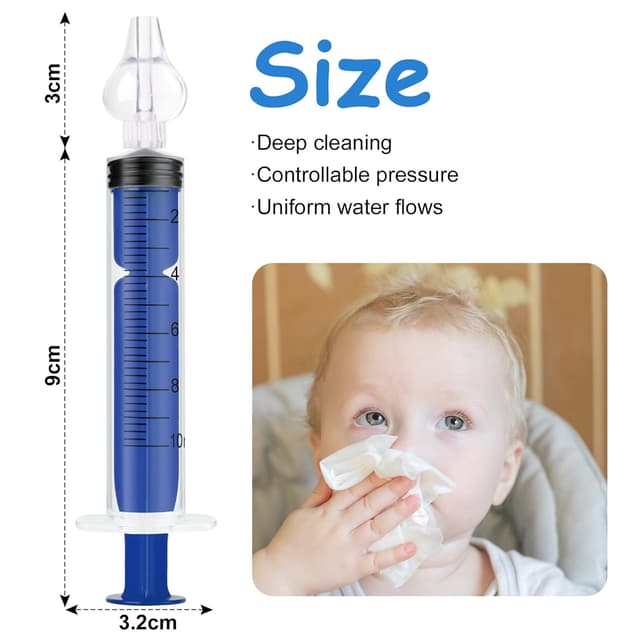 Detalle 2 de Vicloon Baby Nasendusche (4er Set) – 10-ml Nasenspüler aus 100% Silikon für Babys