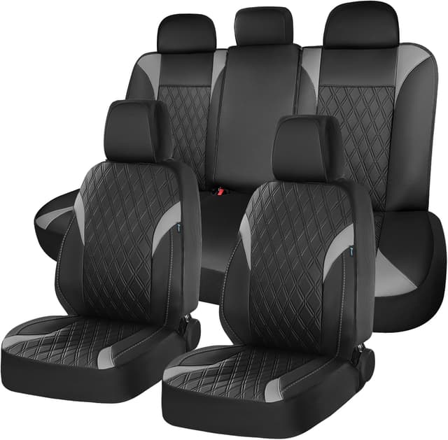 Detalle de FLORICH Universal Waterproof Faux Leather Seat Covers Full Set (Front & Rear)