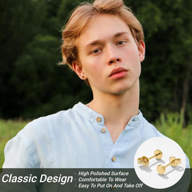 Detalle de MACACHII 3 Paar Ohrringe aus 925er Silber – Set mit Ohrsteckern (2/3/4 mm) in mehreren Farben, hypoallergen