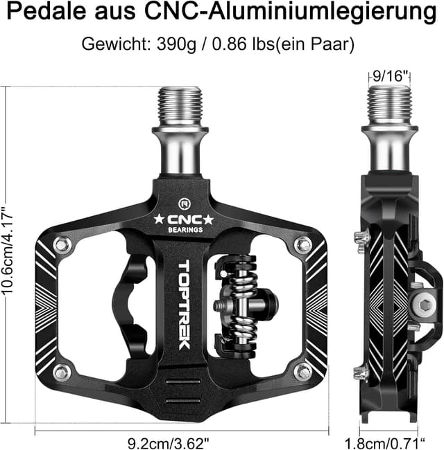 Detalle de Toptrek SPD Klickpedale 9/16 Zoll